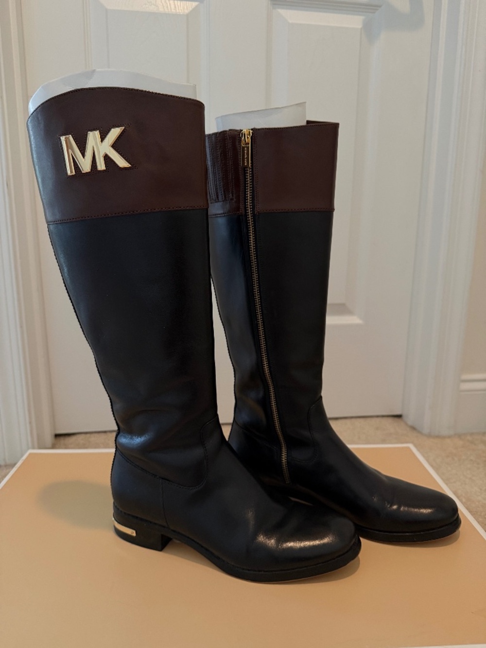 Michael Kors Hayley Leather Boot Black 8M
